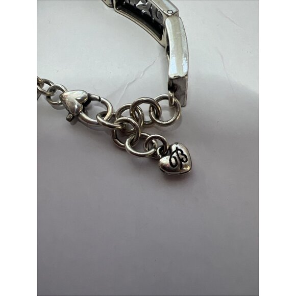 Brighton Deco Lace Link Bracelet Silver Plated Scroll Panels Adjustable to 8” - Picture 6 of 8